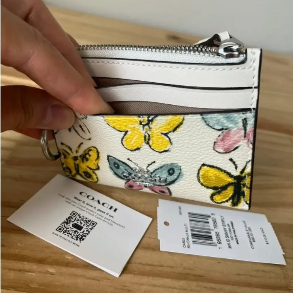 Coach Multicolor Butterfly Card Holder NWT